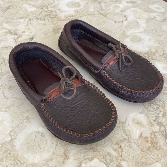 Handcrafted Top Grain Buffalo Leather Moccasins - Picture 1 of 12